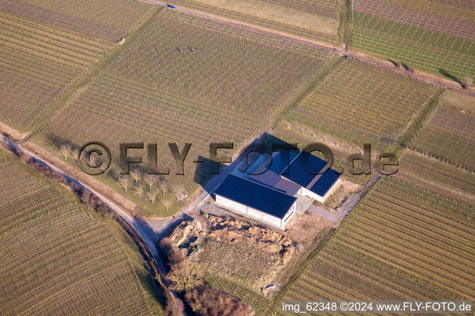 Aerial view of Oberotterbach in the state Rhineland-Palatinate, Germany