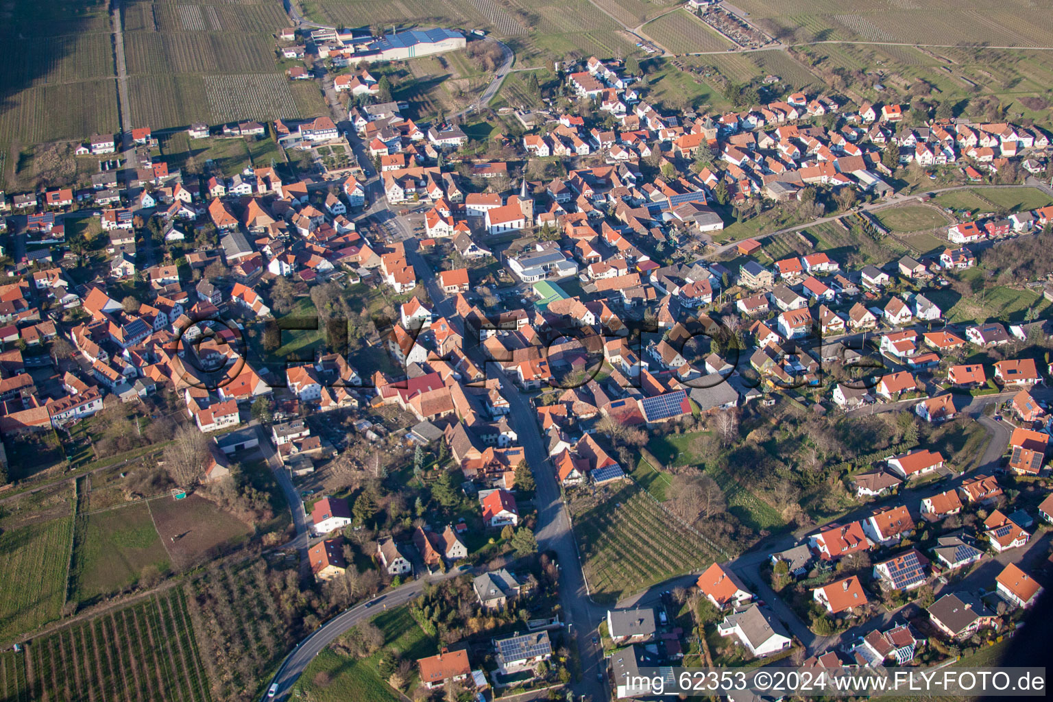 Oberotterbach in the state Rhineland-Palatinate, Germany out of the air