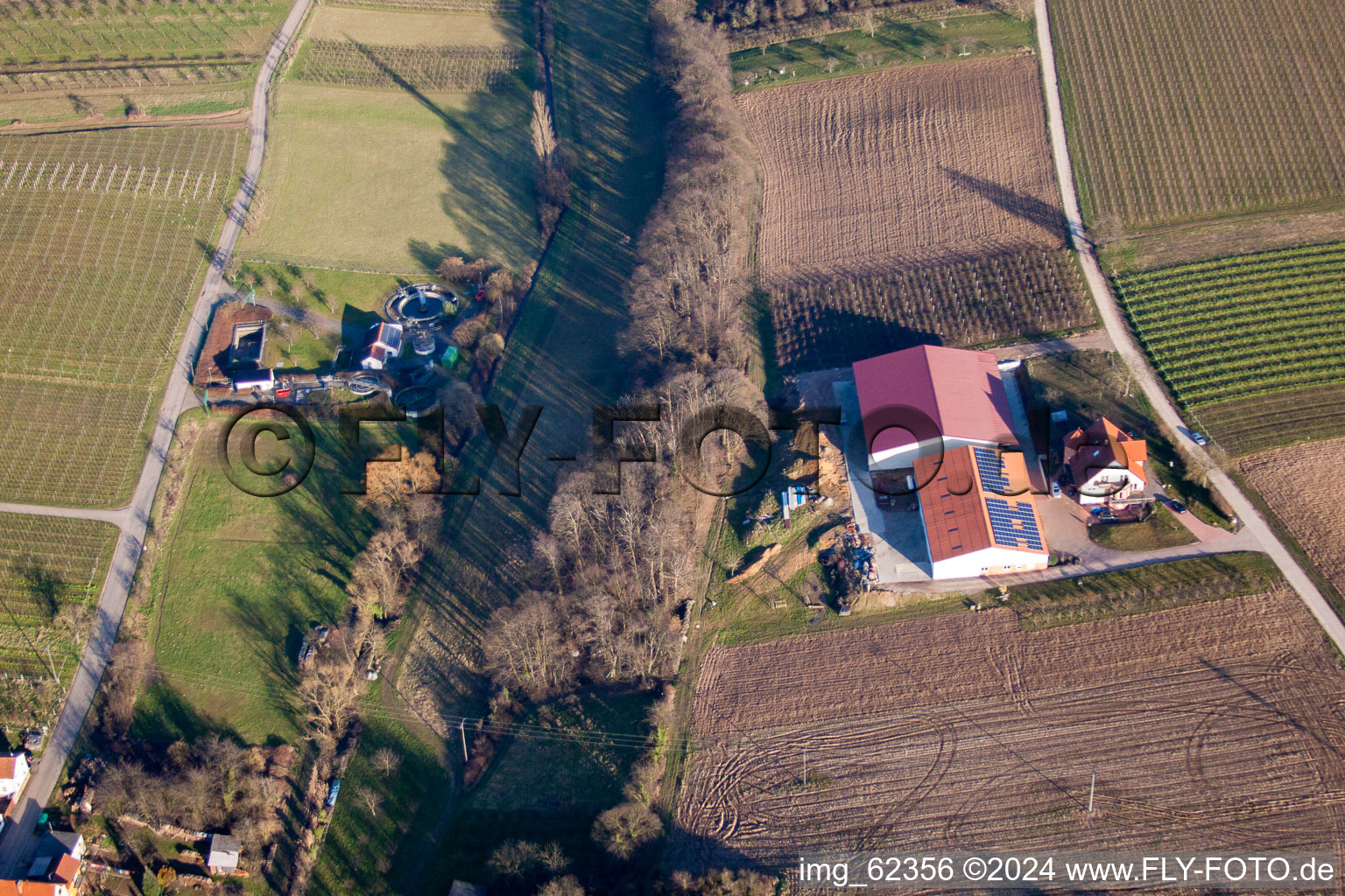 Bird's eye view of Oberotterbach in the state Rhineland-Palatinate, Germany