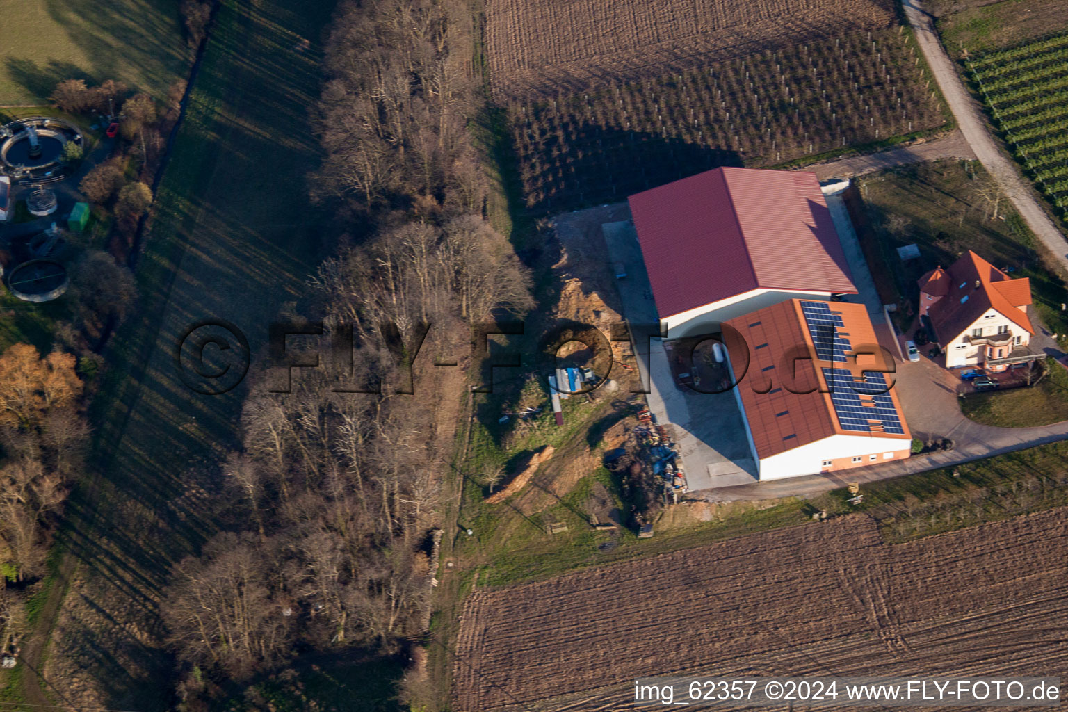 Oberotterbach in the state Rhineland-Palatinate, Germany viewn from the air