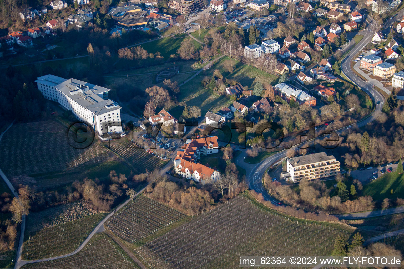 Aerial view of Spa Park in Bad Bergzabern in the state Rhineland-Palatinate, Germany