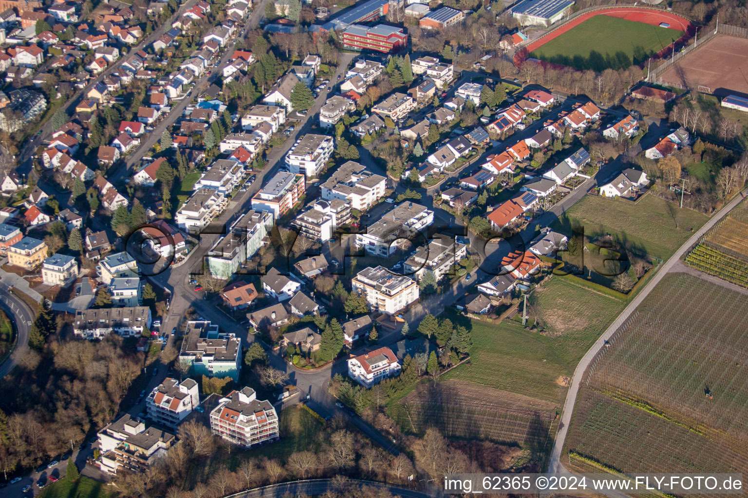 Bird's eye view of Bad Bergzabern in the state Rhineland-Palatinate, Germany