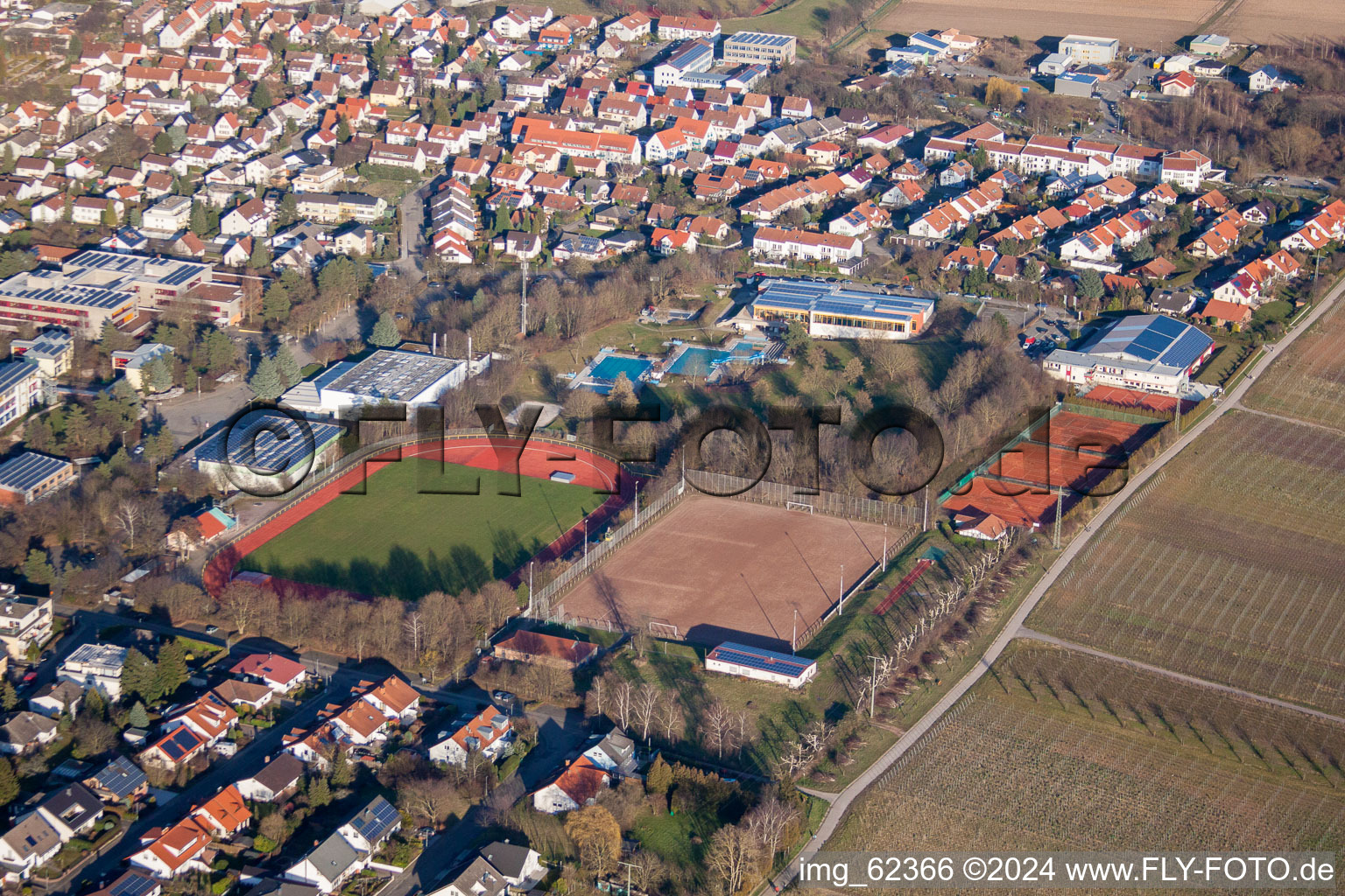 Bad Bergzabern in the state Rhineland-Palatinate, Germany viewn from the air