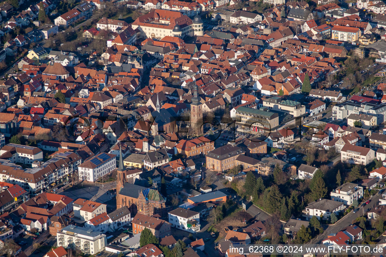 Drone image of Bad Bergzabern in the state Rhineland-Palatinate, Germany