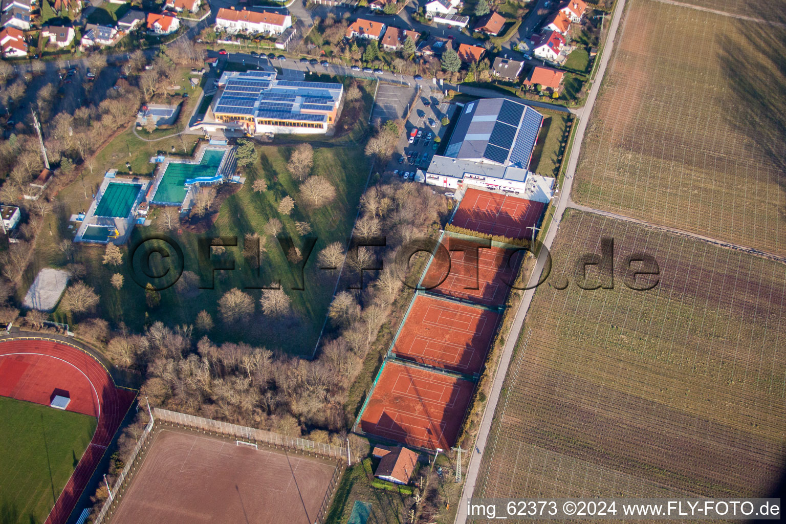 Aerial photograpy of Bad Bergzabern in the state Rhineland-Palatinate, Germany