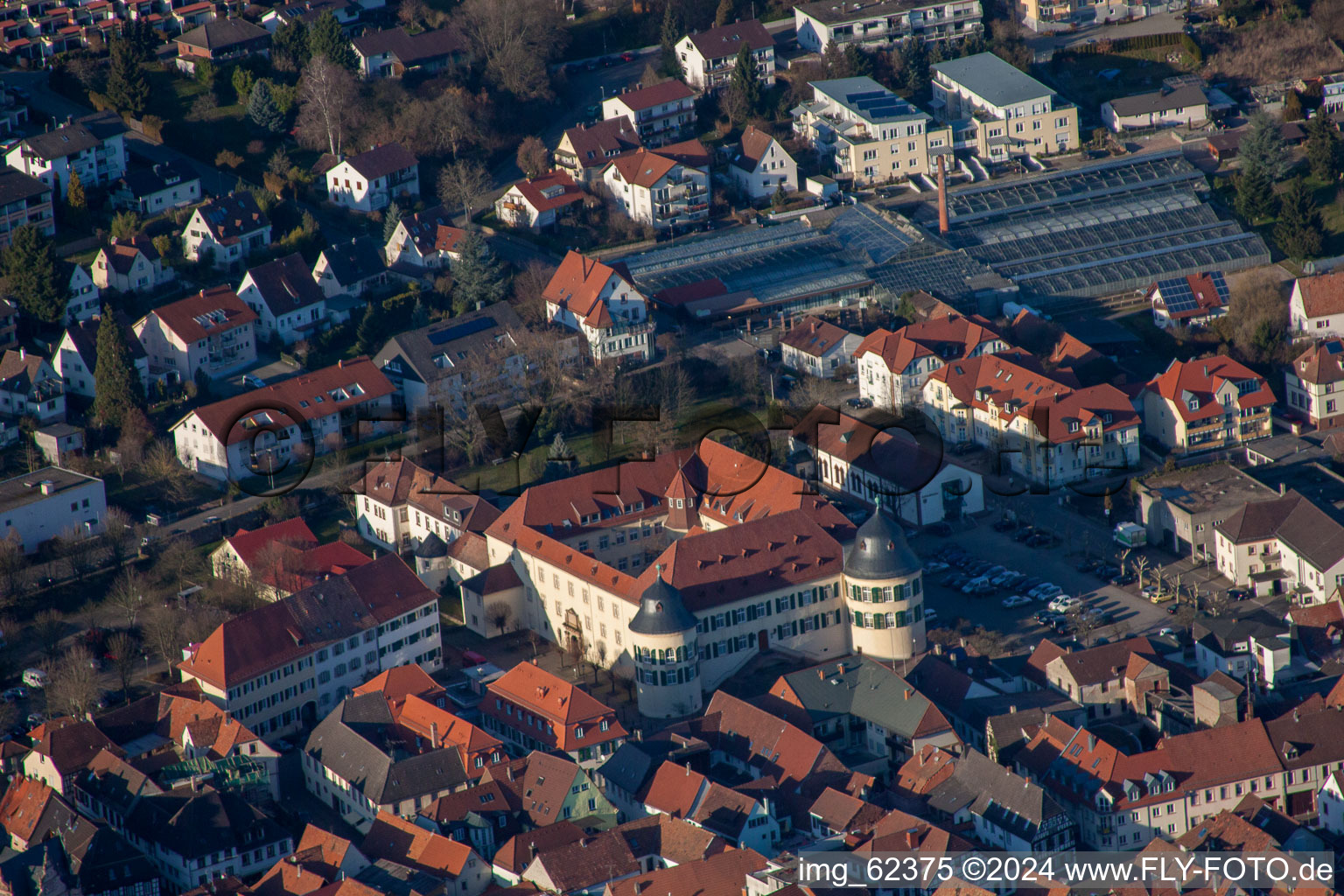 Bad Bergzabern in the state Rhineland-Palatinate, Germany from above