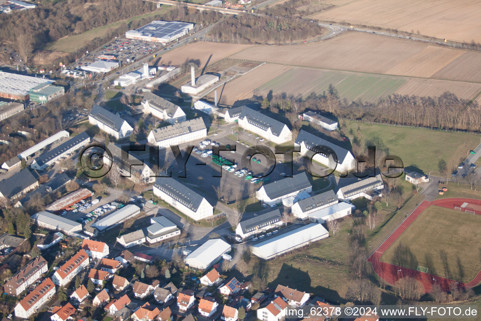 Building complex of the German State Police barracks Bad Bergzabern in Bad Bergzabern in the state Rhineland-Palatinate