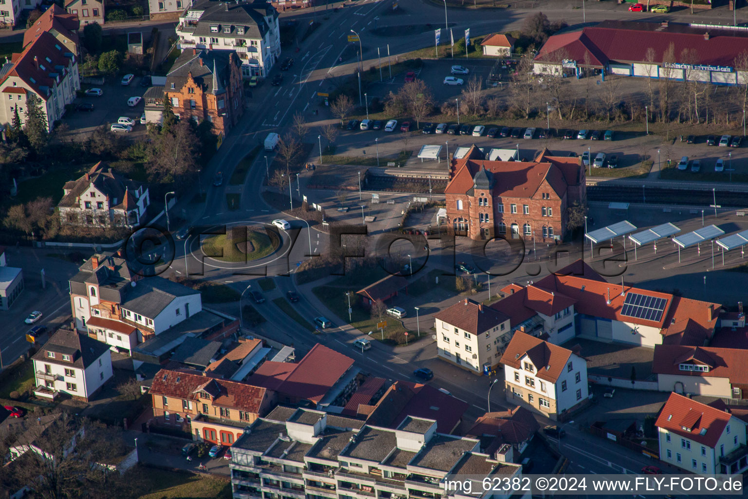 Bad Bergzabern in the state Rhineland-Palatinate, Germany viewn from the air