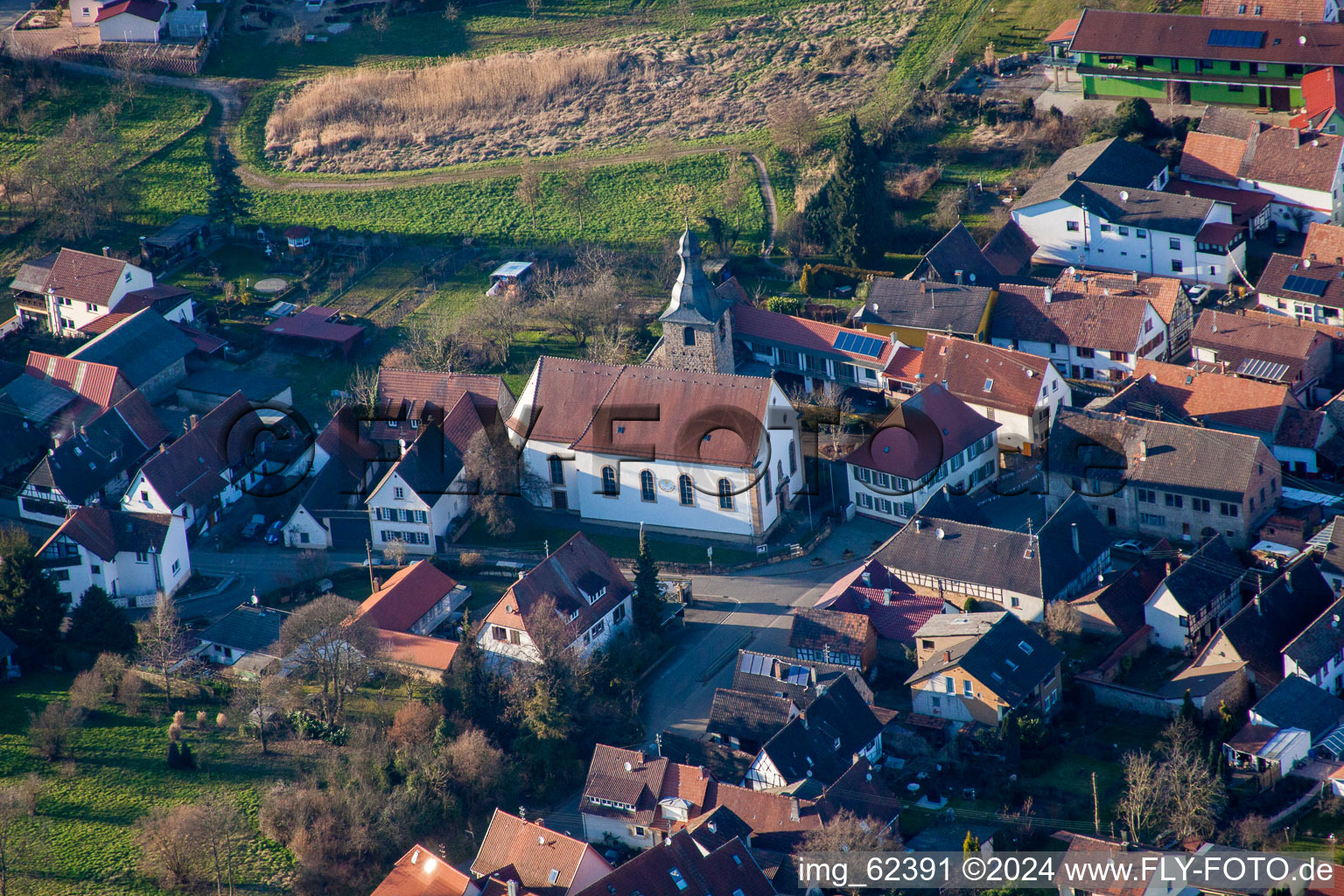 Aerial view of St. Simon in the district Pleisweiler in Pleisweiler-Oberhofen in the state Rhineland-Palatinate, Germany