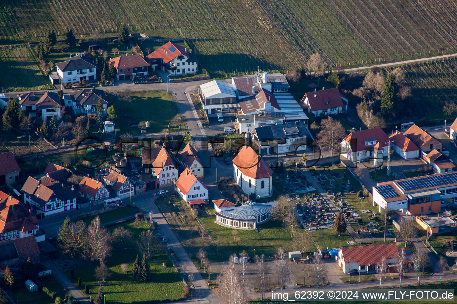 Aerial photograpy of St. Simon in the district Pleisweiler in Pleisweiler-Oberhofen in the state Rhineland-Palatinate, Germany