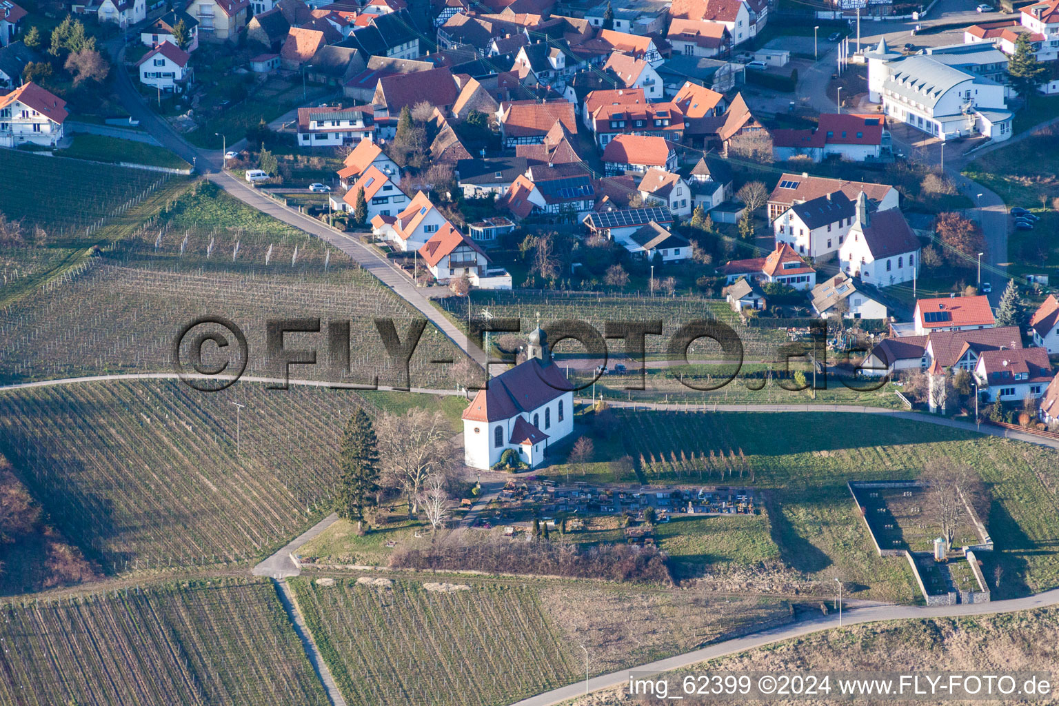 Drone recording of District Gleiszellen in Gleiszellen-Gleishorbach in the state Rhineland-Palatinate, Germany