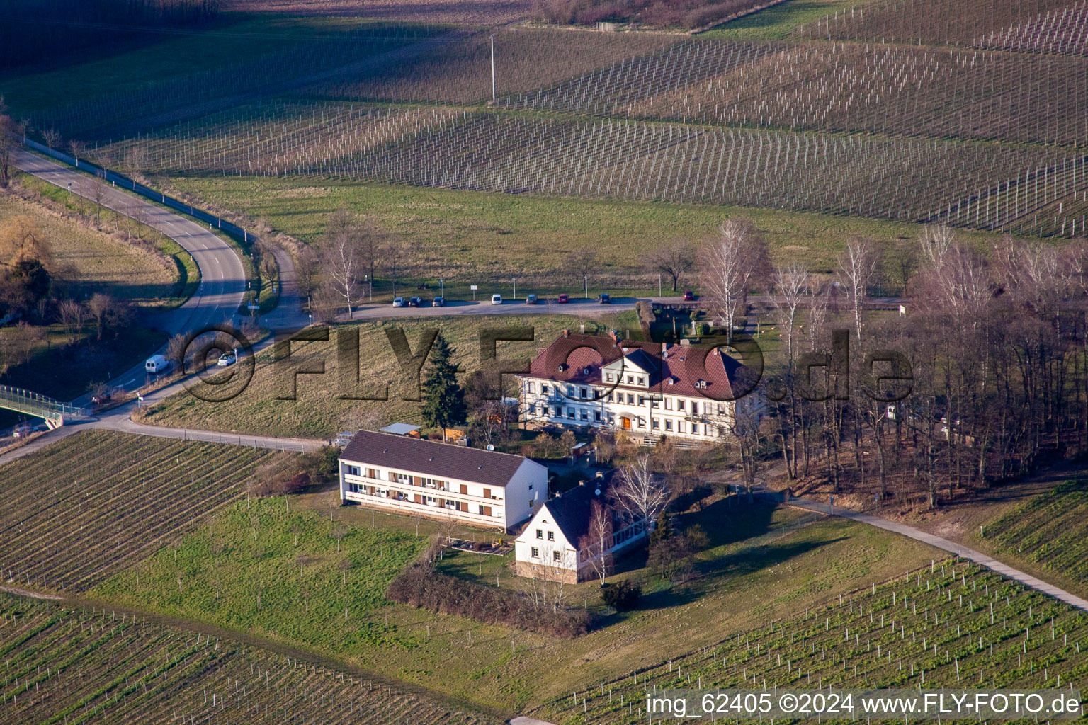 Palatinate Clinic in Klingenmünster in the state Rhineland-Palatinate, Germany from above