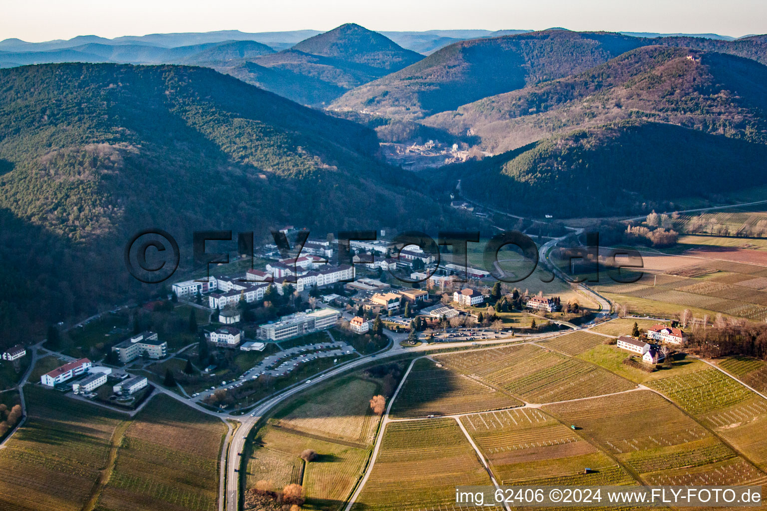 Palatinate Clinic in Klingenmünster in the state Rhineland-Palatinate, Germany out of the air