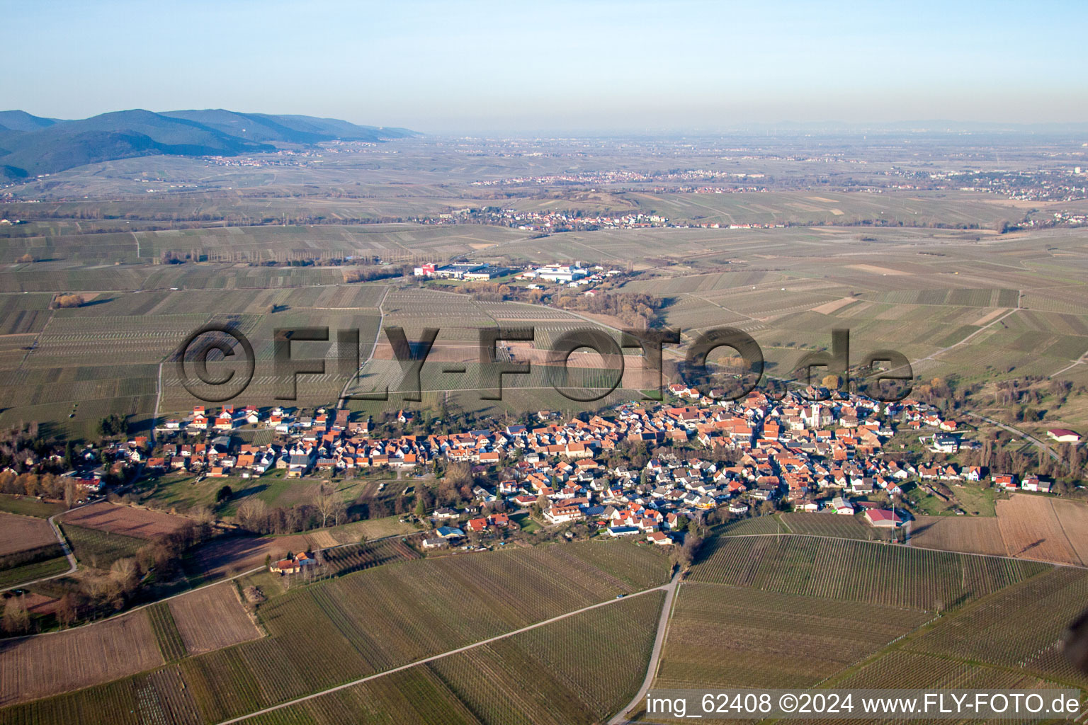 Göcklingen in the state Rhineland-Palatinate, Germany out of the air