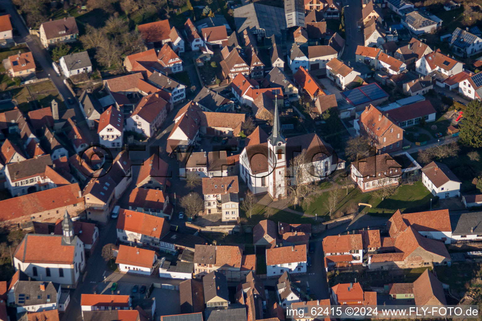 Göcklingen in the state Rhineland-Palatinate, Germany from the drone perspective