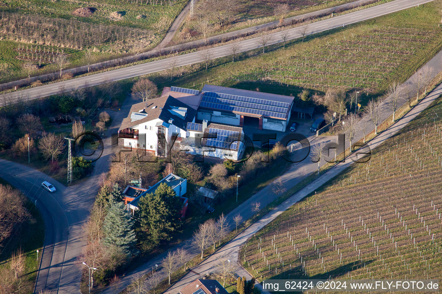 Oblique view of School in Ilbesheim bei Landau in der Pfalz in the state Rhineland-Palatinate, Germany