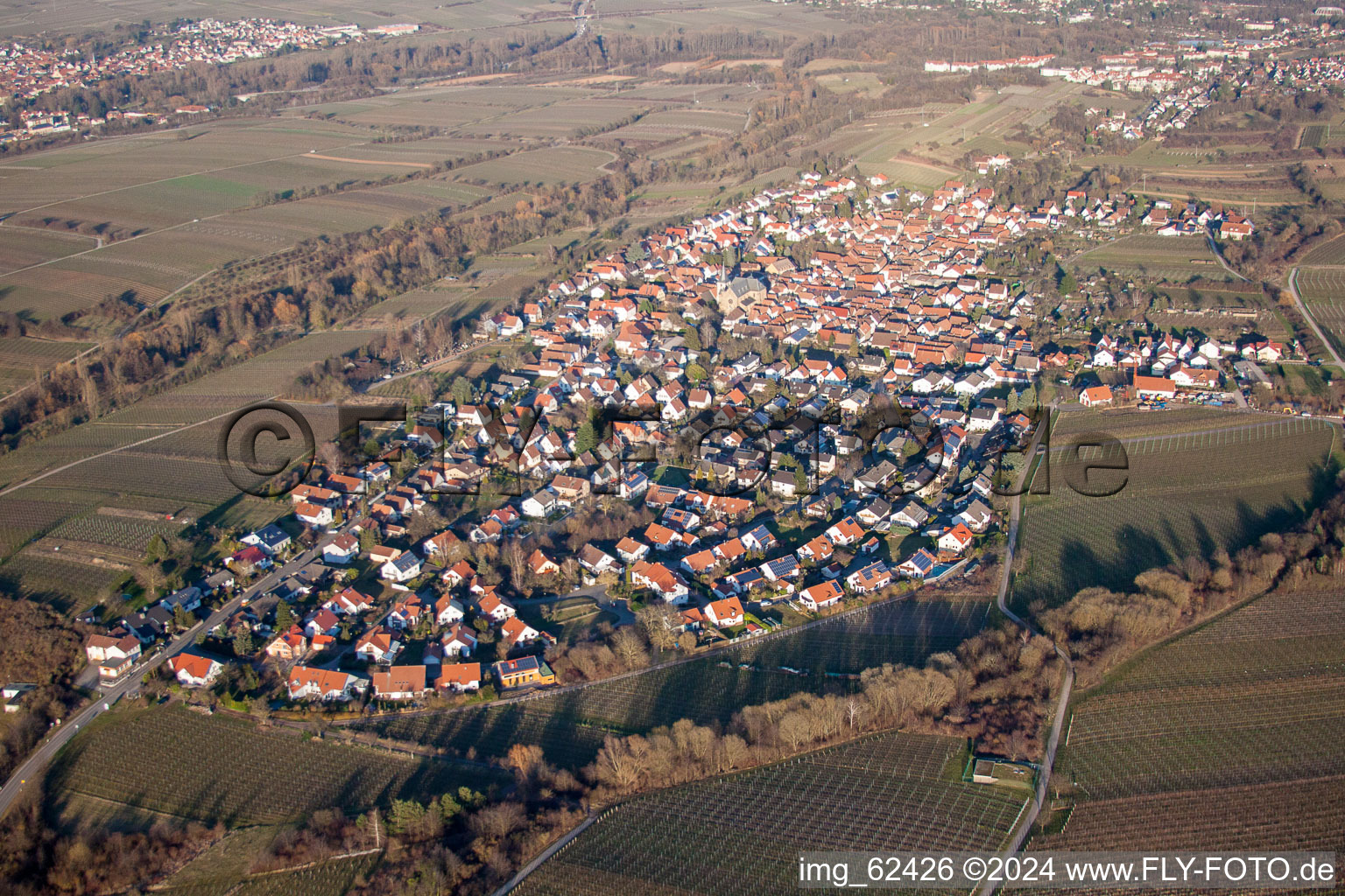 Aerial view of From the southwest in the district Arzheim in Landau in der Pfalz in the state Rhineland-Palatinate, Germany