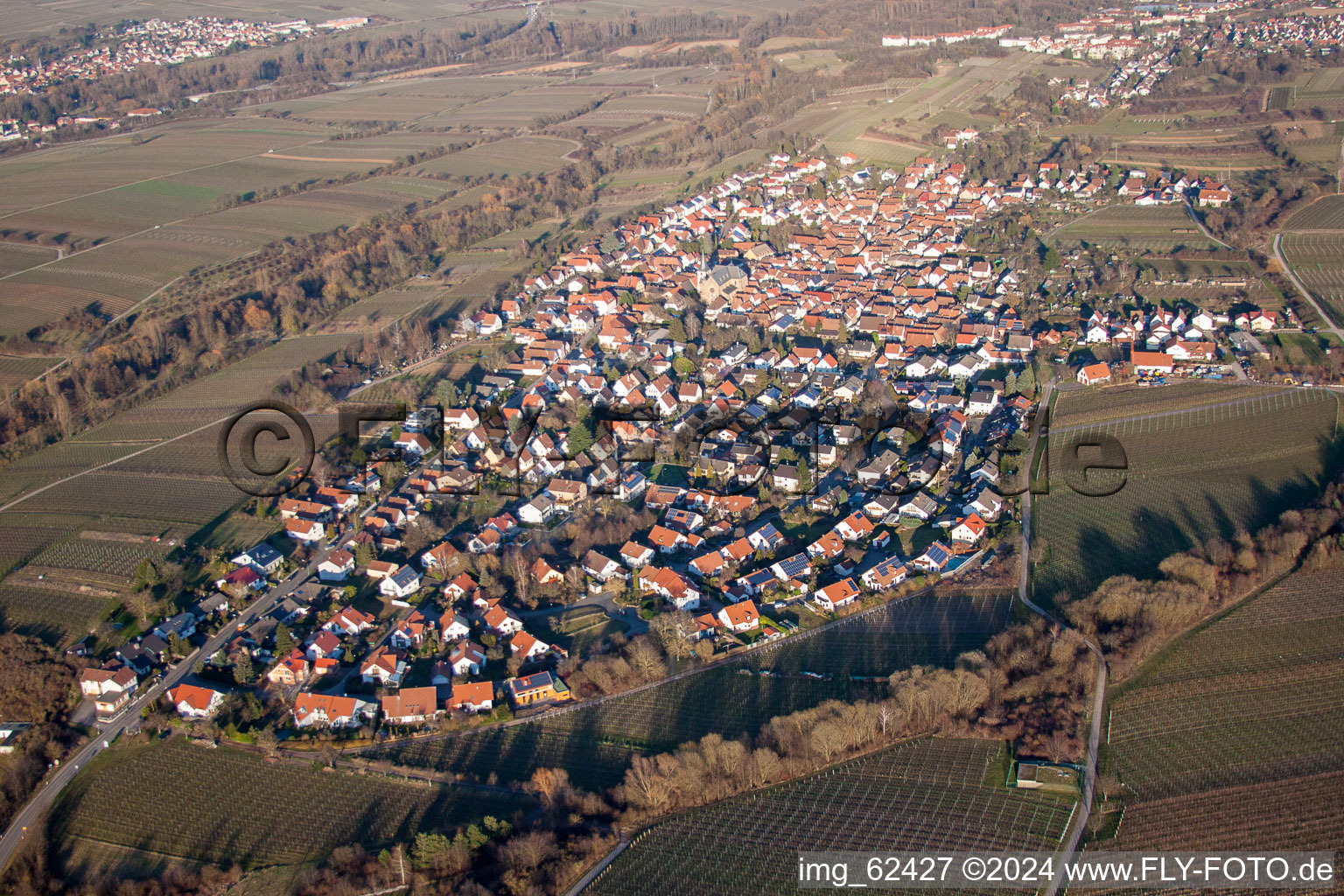 Aerial photograpy of From the southwest in the district Arzheim in Landau in der Pfalz in the state Rhineland-Palatinate, Germany