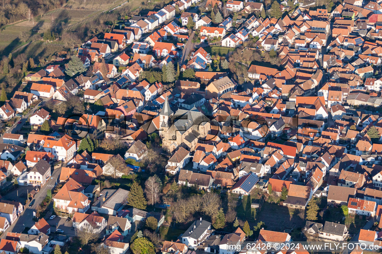 Oblique view of Town View of the streets and houses of the residential areas in the district Arzheim in Landau in der Pfalz in the state Rhineland-Palatinate