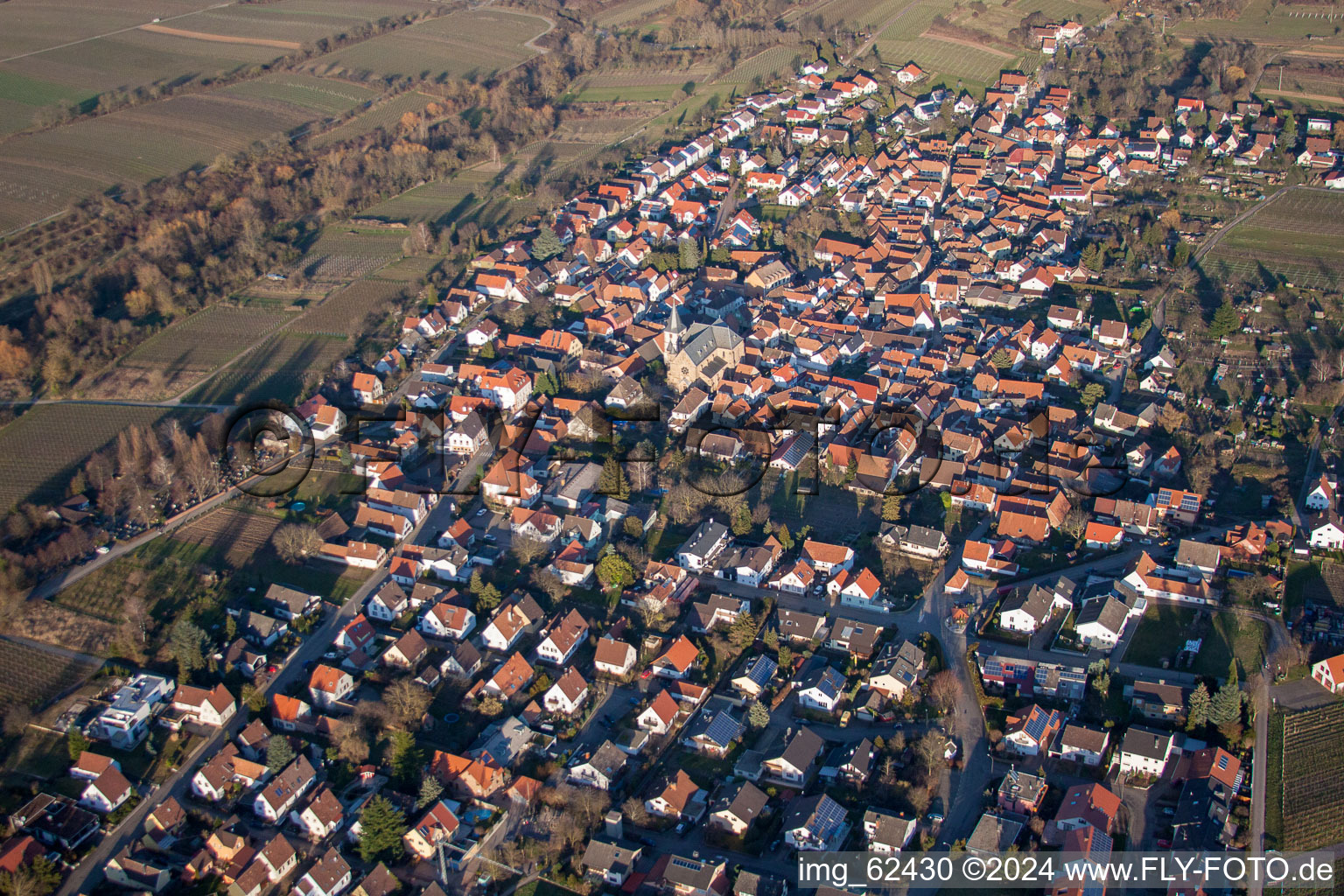 Oblique view of District Arzheim in Landau in der Pfalz in the state Rhineland-Palatinate, Germany