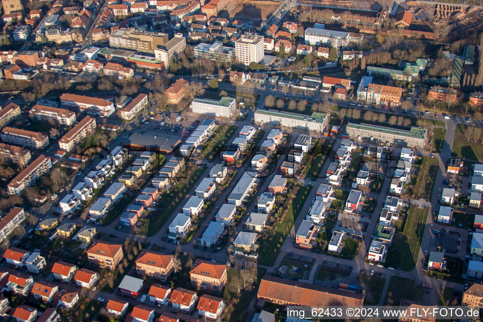 Landau in der Pfalz in the state Rhineland-Palatinate, Germany seen from above