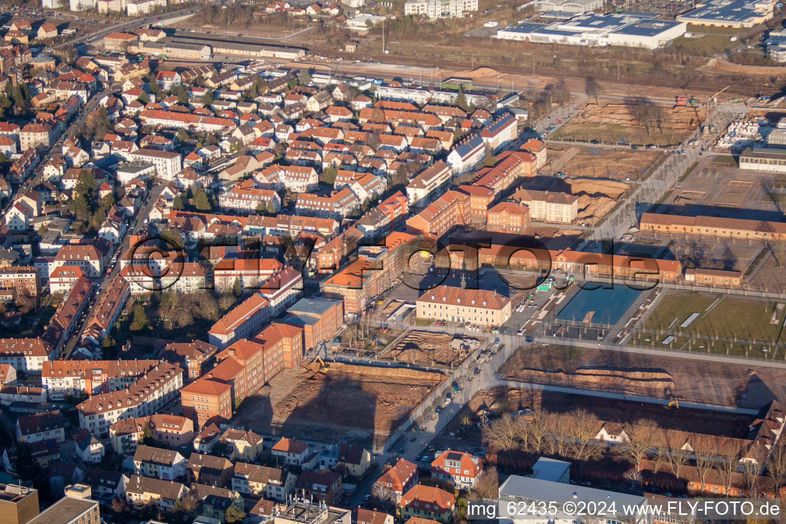 Bird's eye view of Landau in der Pfalz in the state Rhineland-Palatinate, Germany