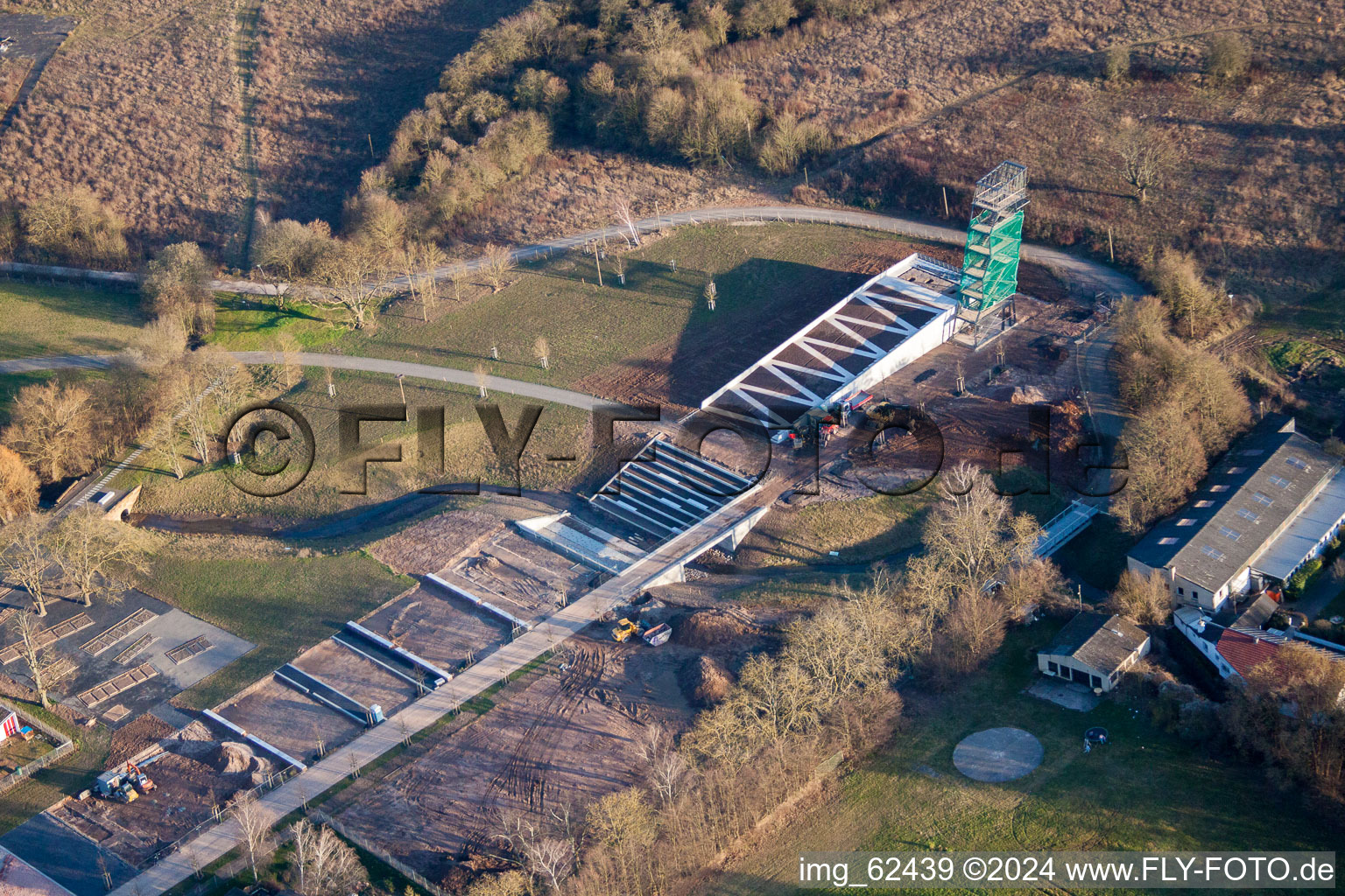 State Garden Show Grounds in Landau in der Pfalz in the state Rhineland-Palatinate, Germany from the plane