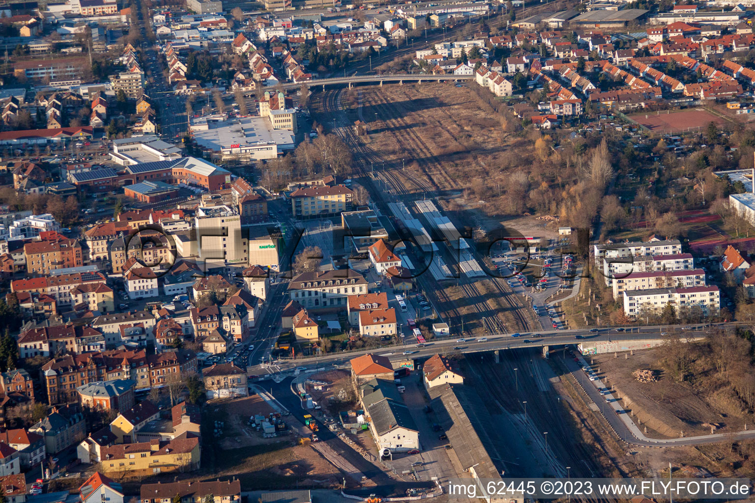 Oblique view of District Queichheim in Landau in der Pfalz in the state Rhineland-Palatinate, Germany