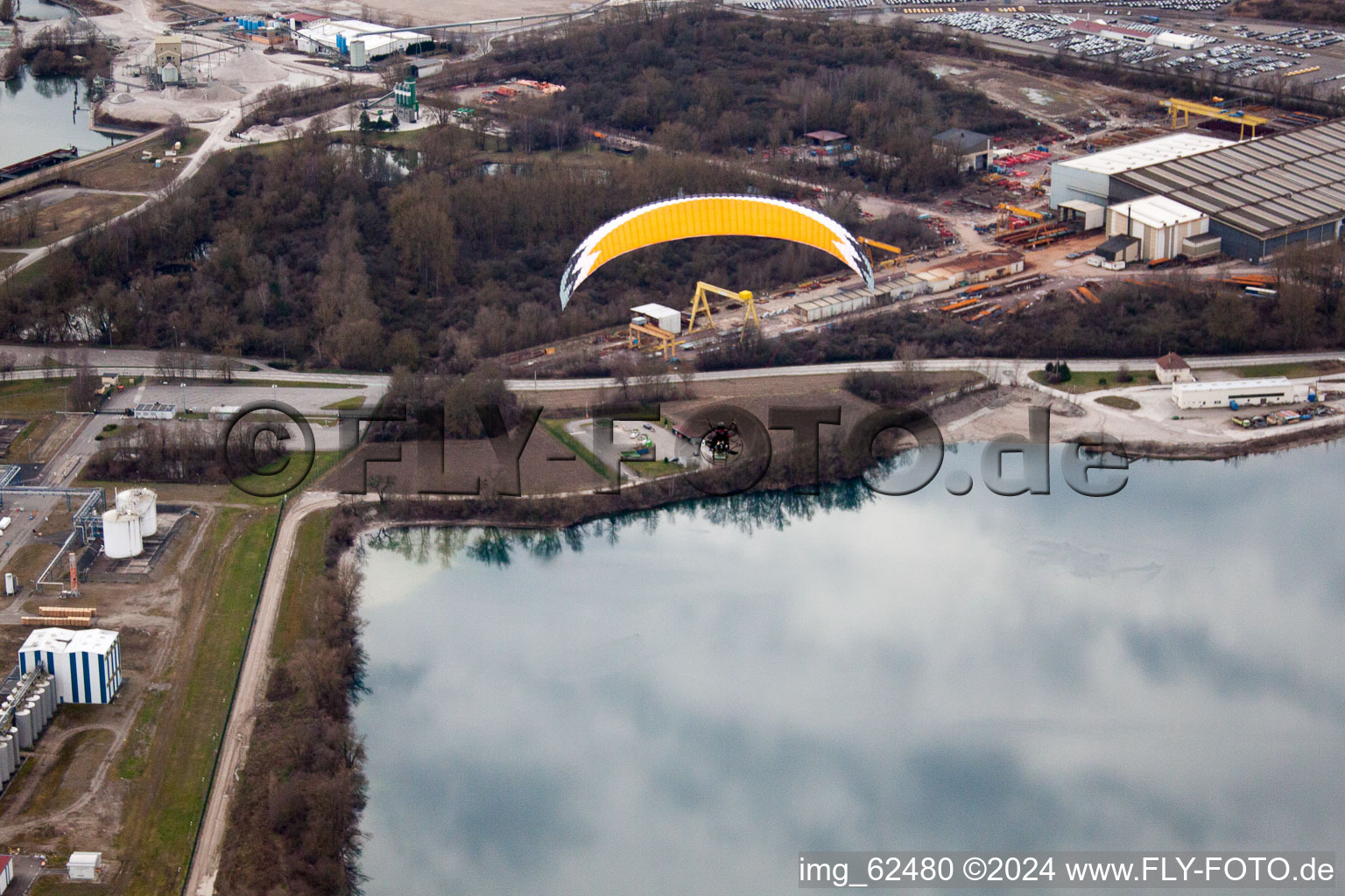 Lauterbourg in the state Bas-Rhin, France seen from above