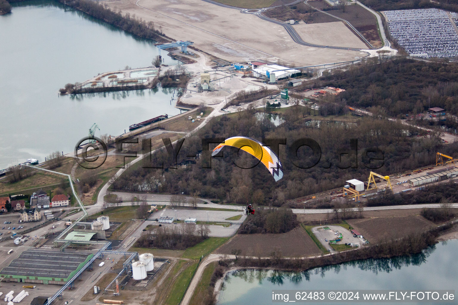 Bird's eye view of Lauterbourg in the state Bas-Rhin, France