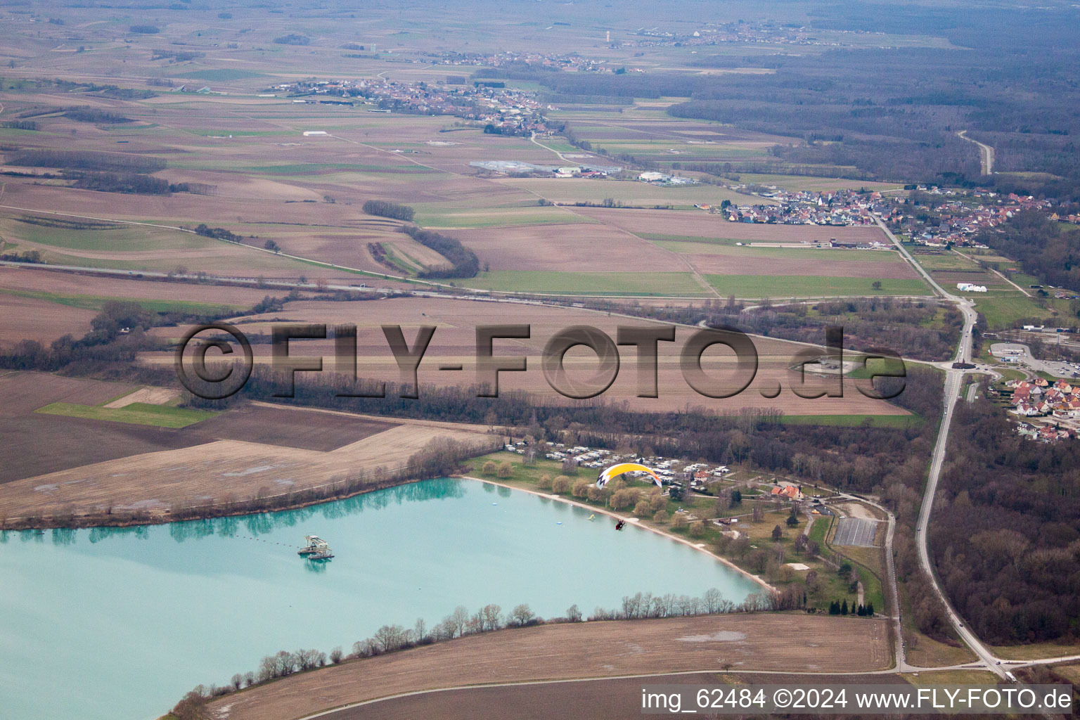 Lauterbourg in the state Bas-Rhin, France viewn from the air