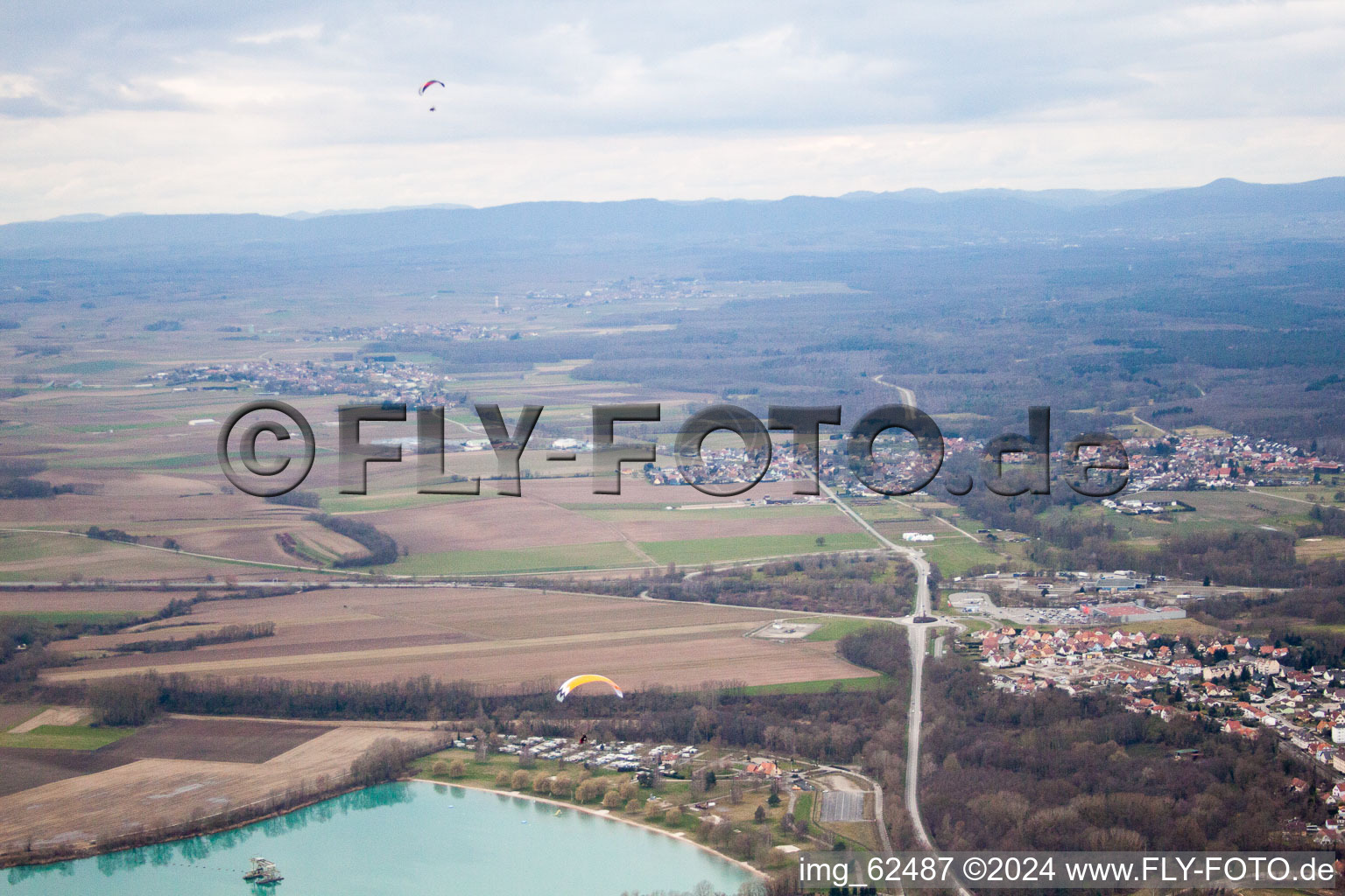 Drone image of Lauterbourg in the state Bas-Rhin, France