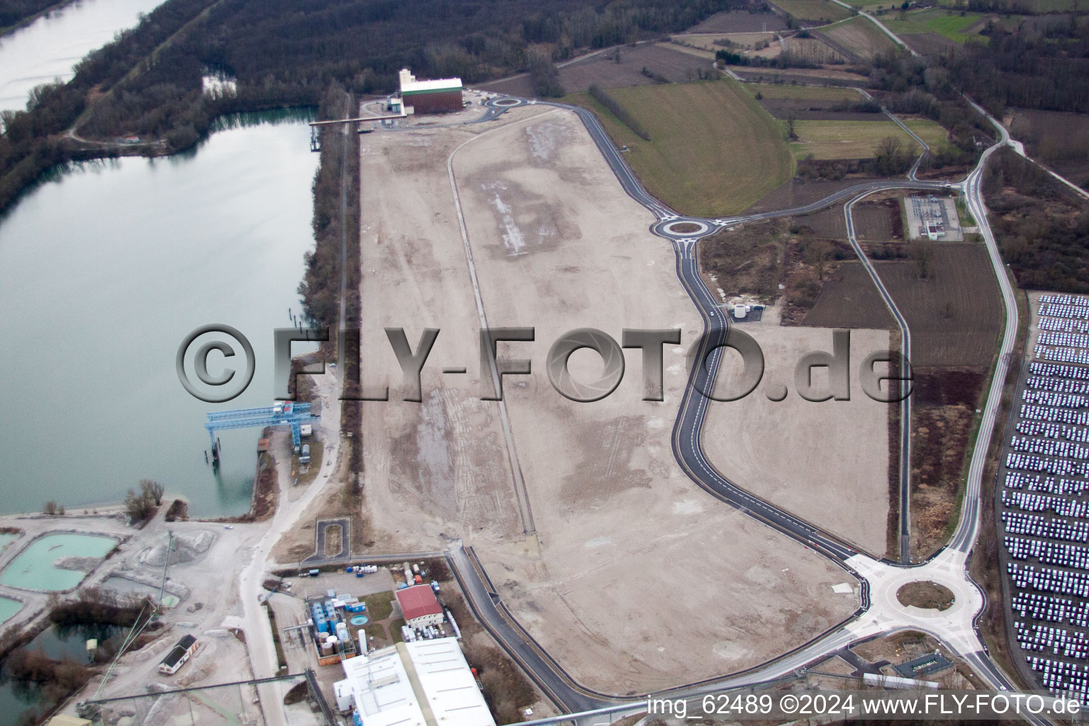 Lauterbourg in the state Bas-Rhin, France from a drone