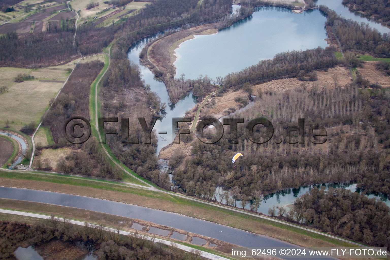 Murg estuary in Steinmauern in the state Baden-Wuerttemberg, Germany