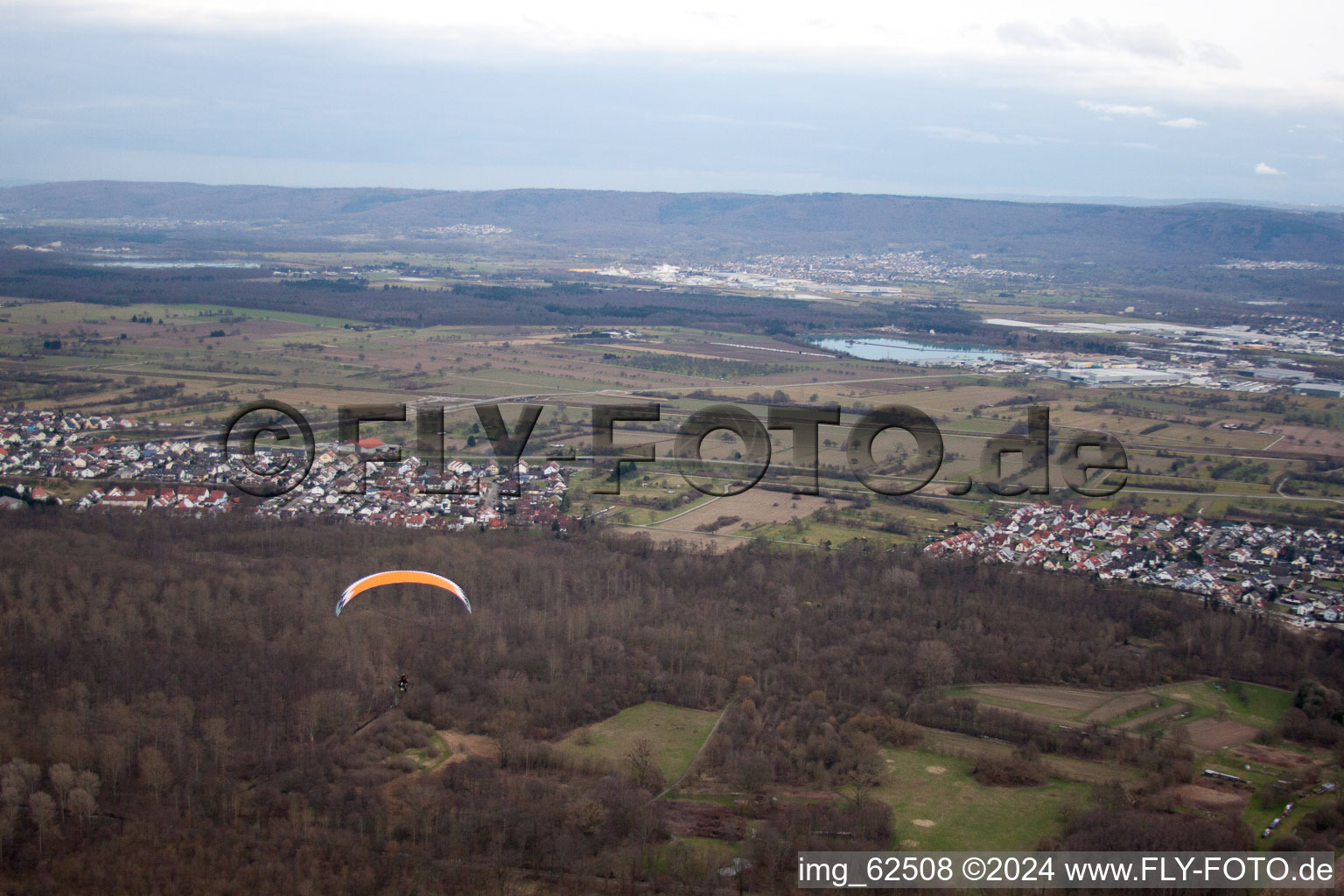 Ötigheim in the state Baden-Wuerttemberg, Germany viewn from the air