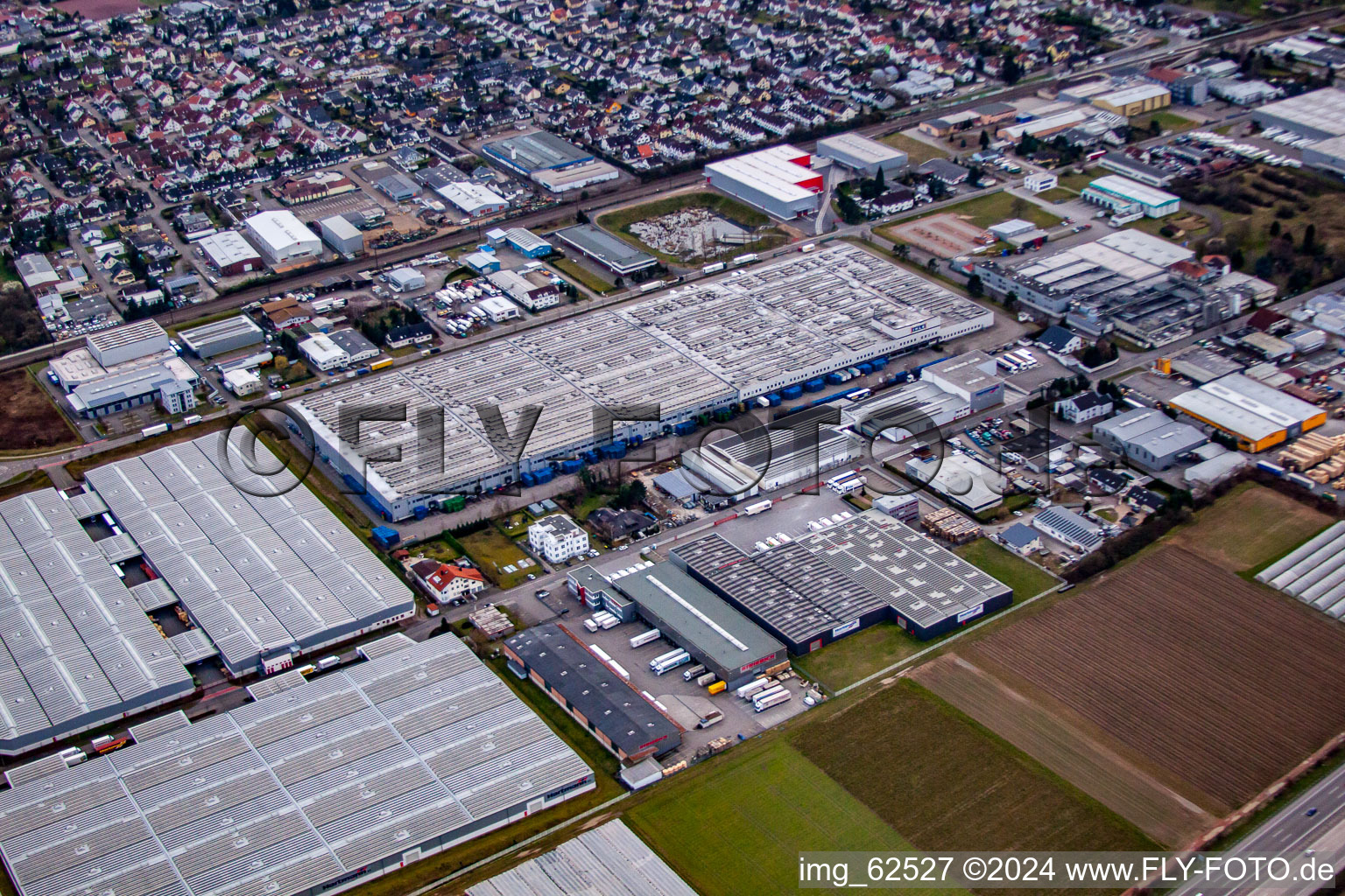 Aerial photograpy of L'Oreal Germany Logistics Center in Muggensturm in the state Baden-Wuerttemberg, Germany