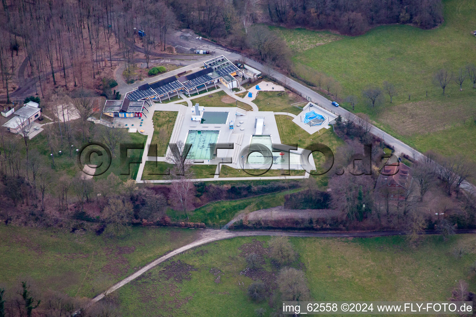 The outdoor pool in Malsch in the state Baden-Wuerttemberg, Germany