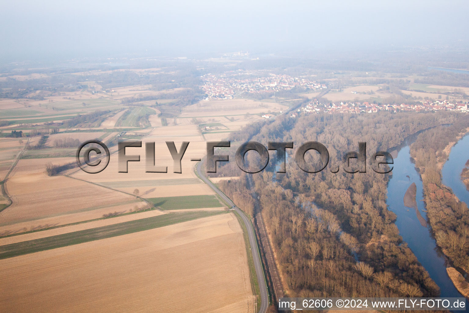 Aerial photograpy of Munchhausen in the state Bas-Rhin, France