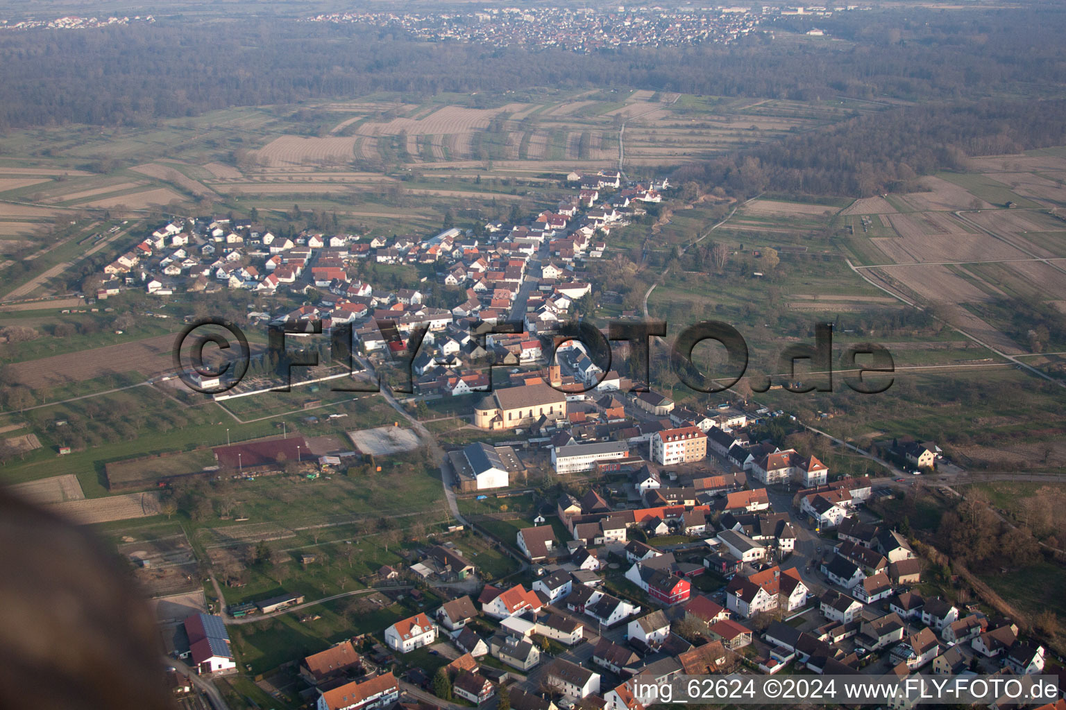 Aerial view of Steinmauern in the state Baden-Wuerttemberg, Germany