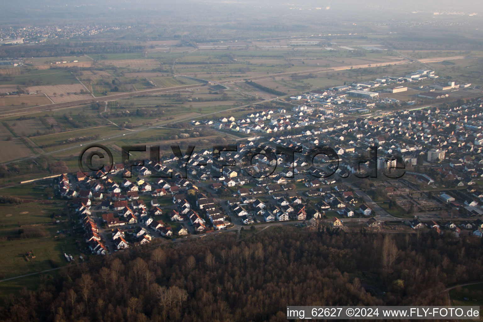 Ötigheim in the state Baden-Wuerttemberg, Germany from the drone perspective