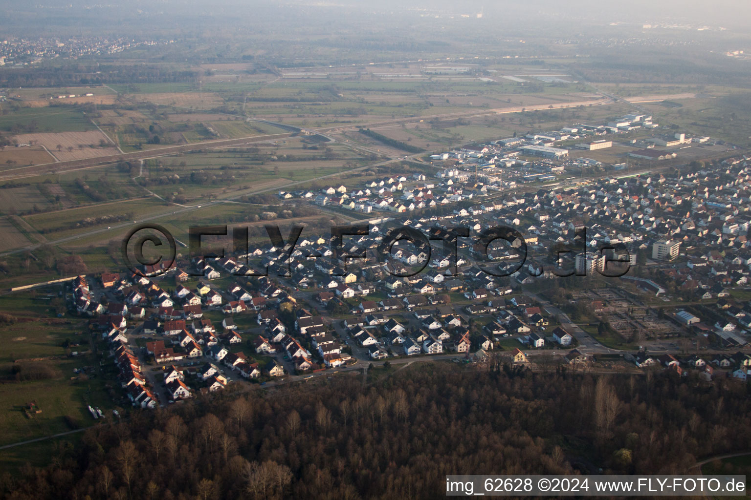 Ötigheim in the state Baden-Wuerttemberg, Germany from a drone