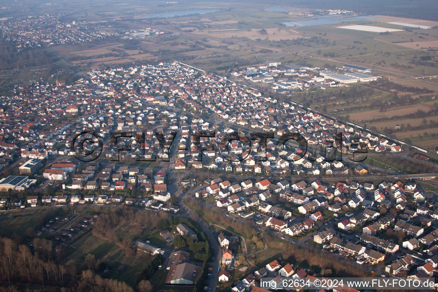 Ötigheim in the state Baden-Wuerttemberg, Germany out of the air