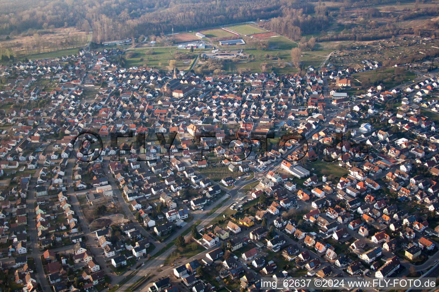 Aerial view of Bietigheim in the state Baden-Wuerttemberg, Germany