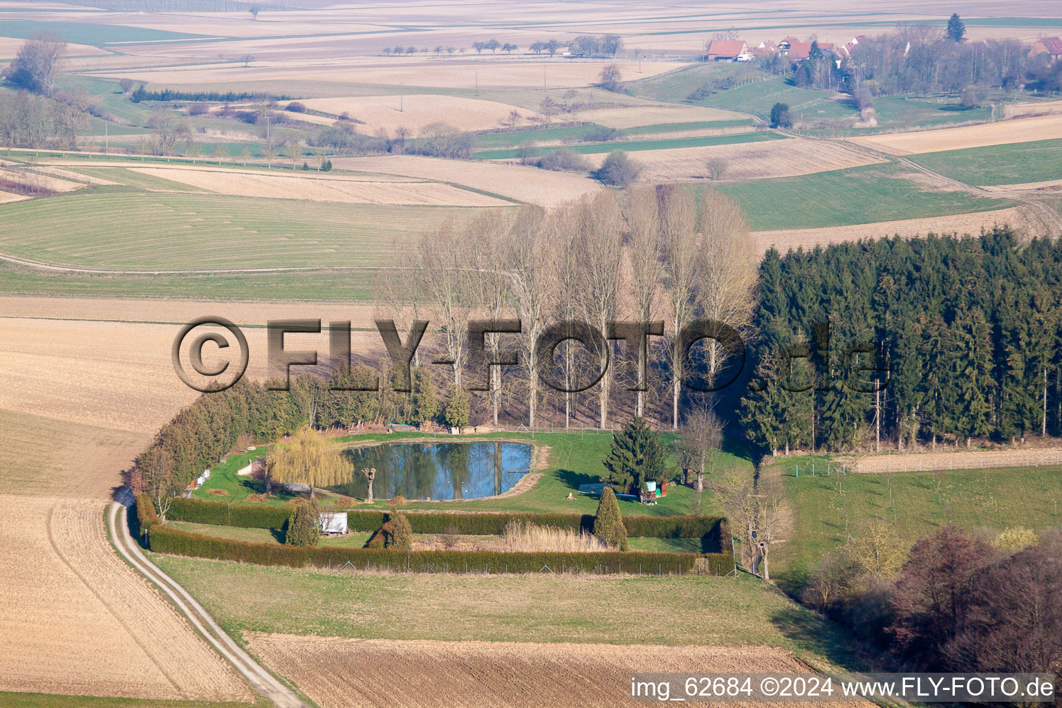 Drone image of Siegen in the state Bas-Rhin, France