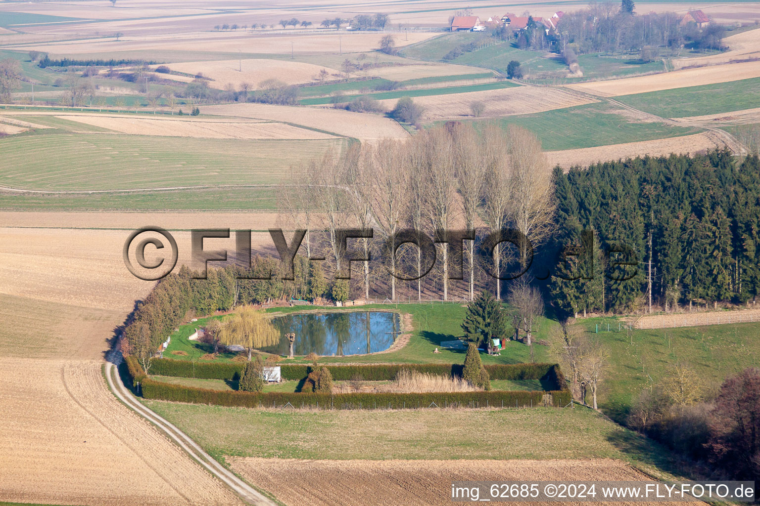 Siegen in the state Bas-Rhin, France from the drone perspective