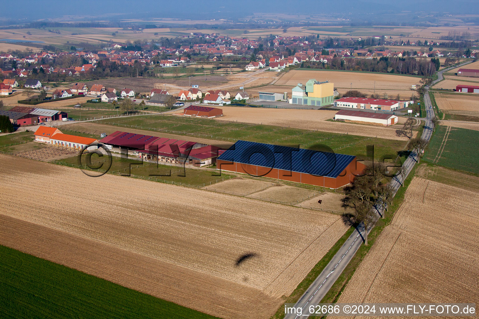 Seebach in the state Bas-Rhin, France from above