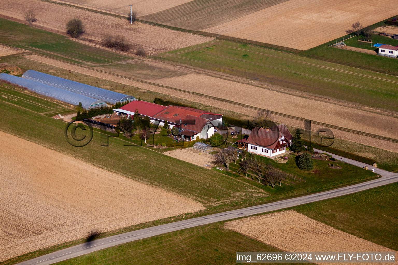 Seebach in the state Bas-Rhin, France from the drone perspective