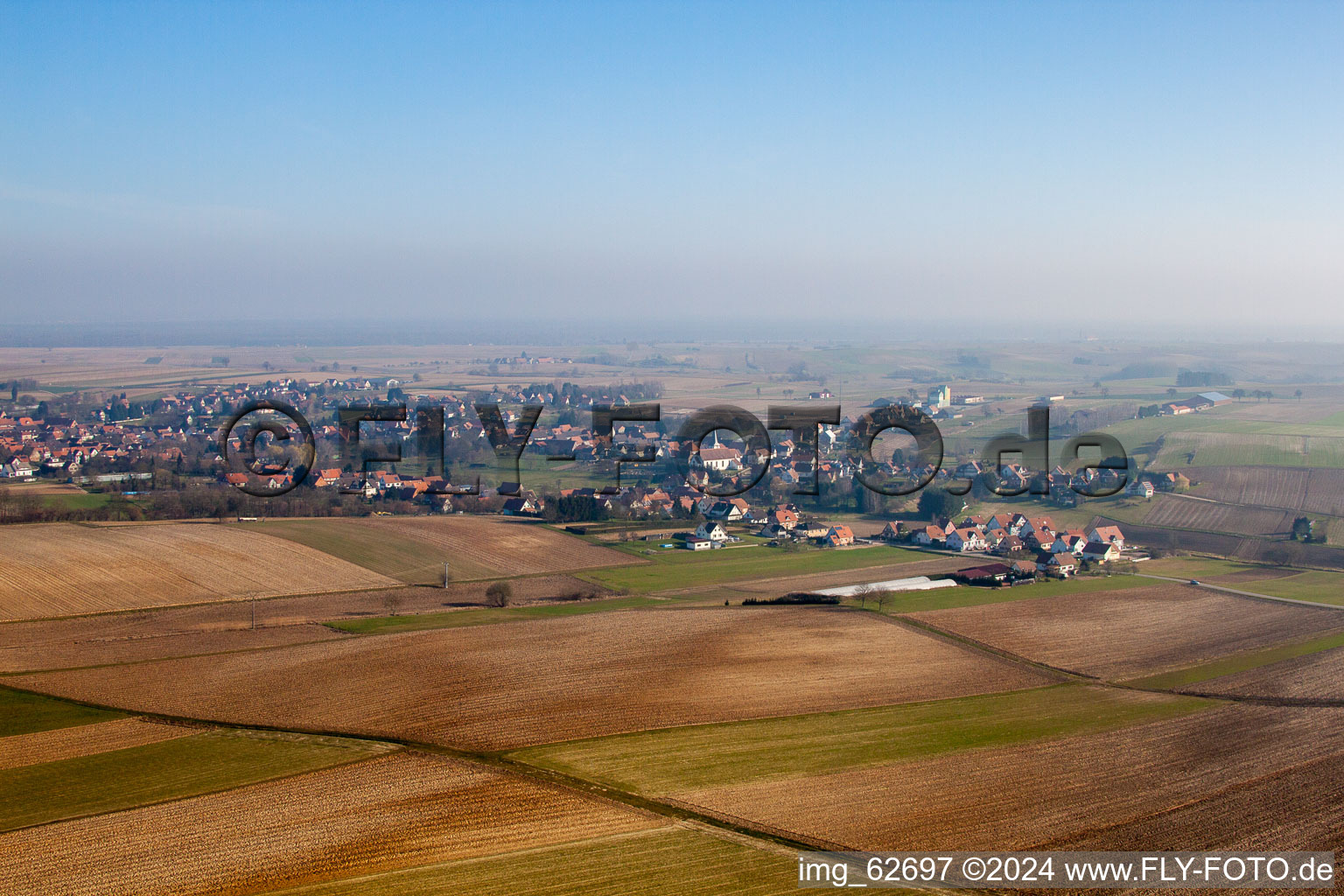 Seebach in the state Bas-Rhin, France from a drone