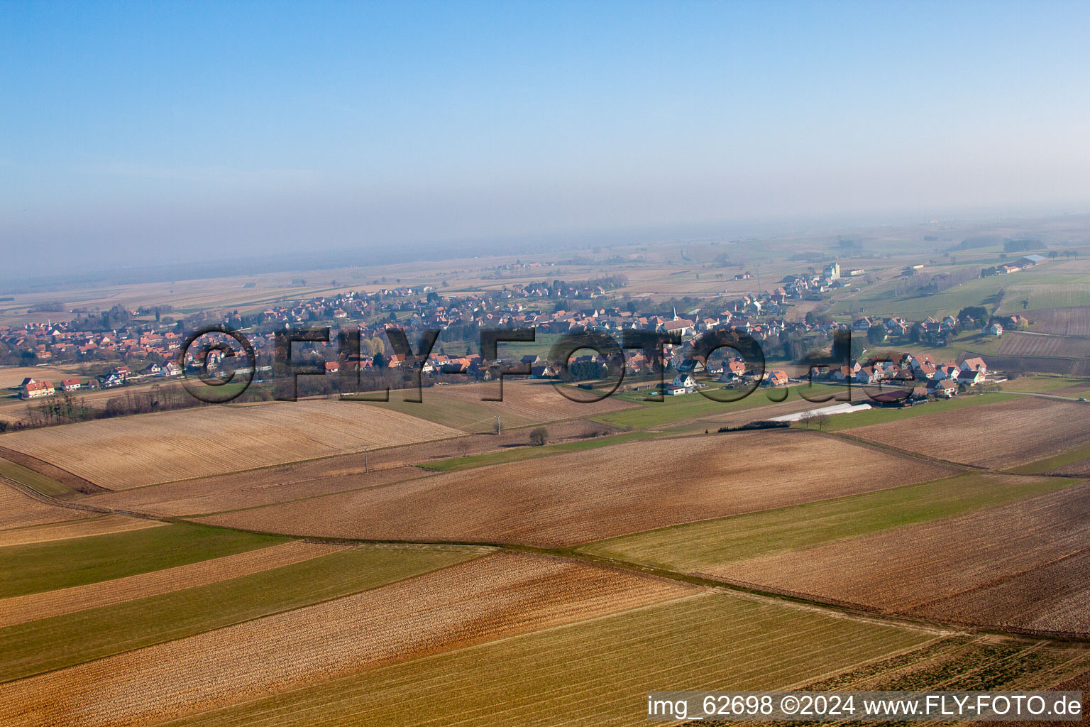 Seebach in the state Bas-Rhin, France seen from a drone