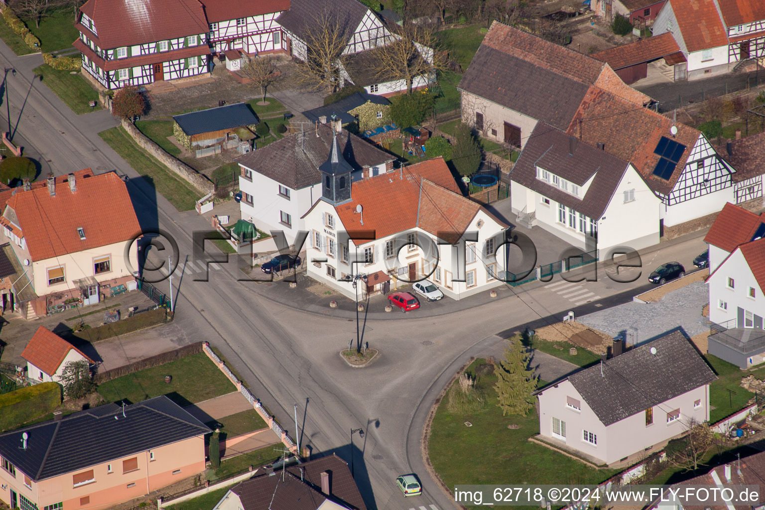 Hermerswiller in the state Bas-Rhin, France from the plane